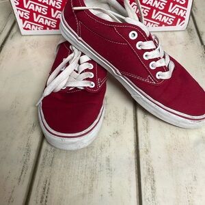 Vans Red Canvas Sneakers